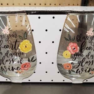 Glass wine tumblers